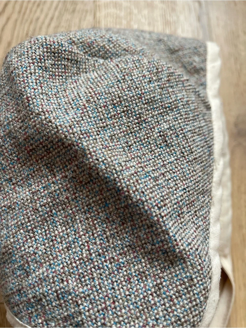 Petite Soul Tweed Textured Gray Baby Bonnet with Cream Trim